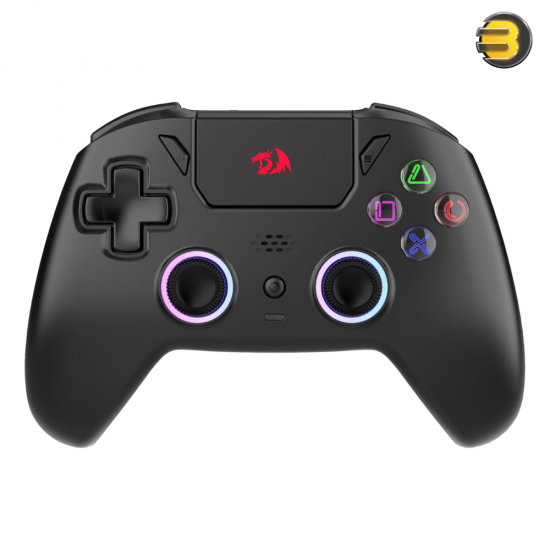 Redragon G820 DarkFlame Wireless Gamepad Controller – Tri-Mode (Bluetooth / 2.4G / USB-C), Hall Effect Joysticks & RGB Lighting – Black