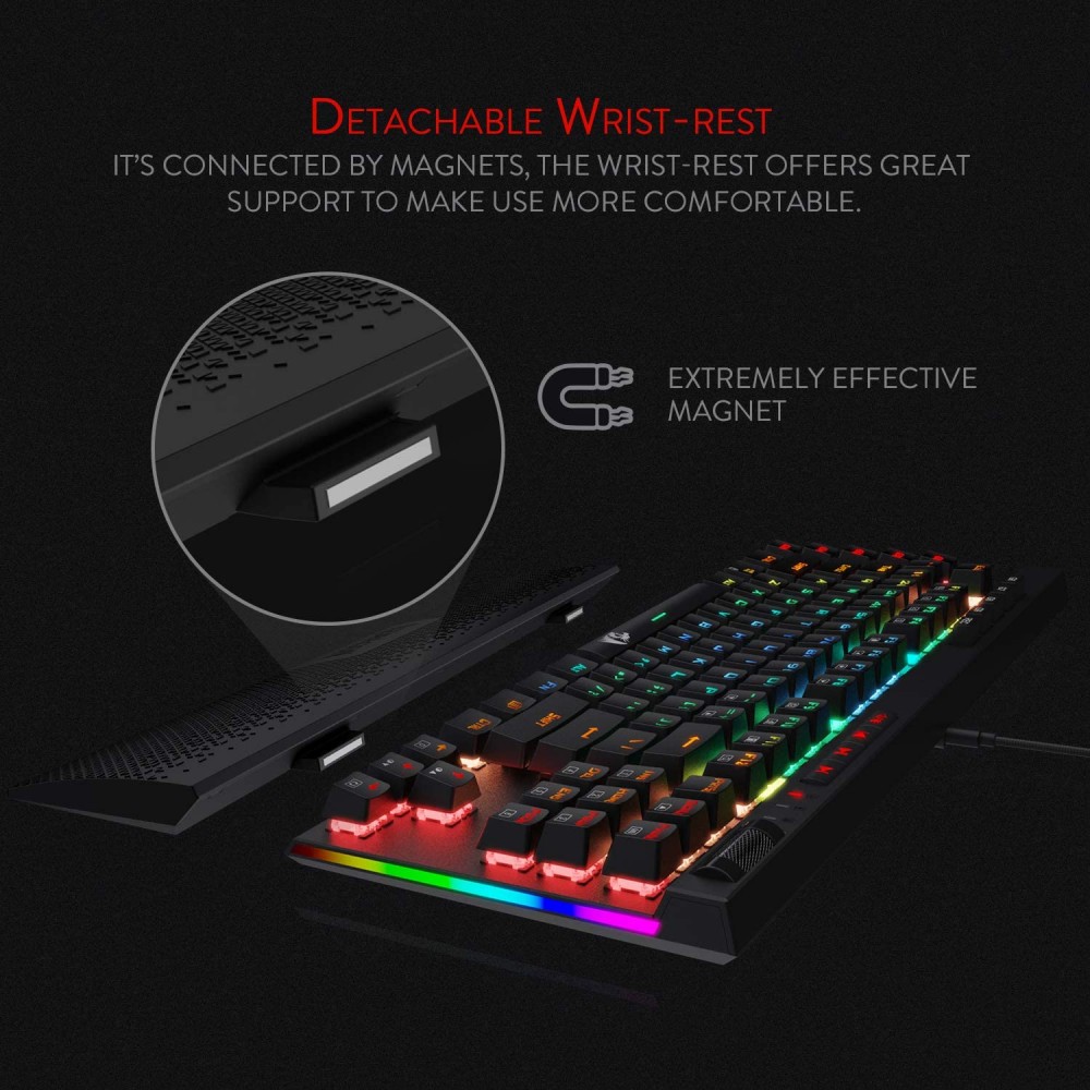 Redragon K587 Magic-Wand 87 Keys Compact RGB TKL Mechanical Gaming ...