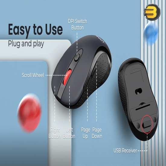 Redragon BM-2638 Wireless Mouse 2400 DPI (BLUE)