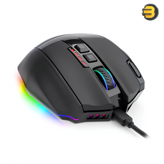 Redragon Sniper Pro M801P-RGB Dual Mode Wired/Wireless Gaming Mouse — 16000 DPI, 9 Programmable Buttons, 40G Acceleration, RGB Lighting, Ergonomic Design, USB Type-C Charging, Up to 70 Hours Battery Life