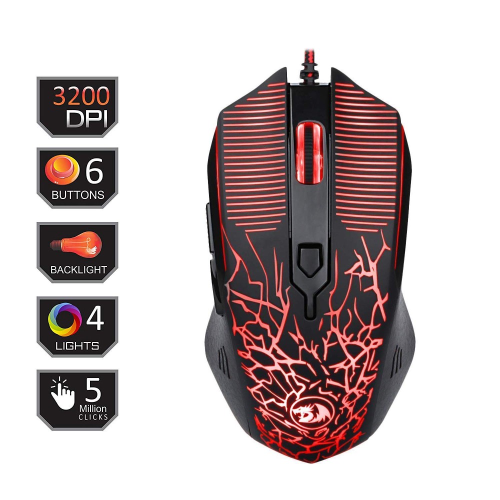 Redragon Inquisitor Basic M608 Wired USB Gaming Mouse 3200 DPI (Black)