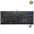 Redragon KG010-KN Wired Mechanical Gaming Keyboard Black — Full-Size 104 Keys, Brown Switches, White LED Backlight, Double-Shot Injection Keycaps, 100% Anti-Ghosting, Durable Aluminum Construction, USB Wired, Ergonomic Design