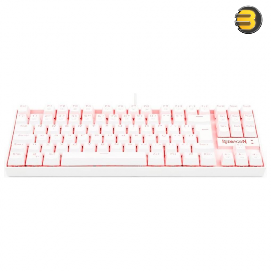 Redragon Kumara K552W-2 Wired Mechanical Gaming Keyboard, 87 Key, Blue Switches, 75% Compact, Anti Ghosting, Compact TKL Tenkeyless Ergonomic Designed, Red Backlit White - Kumara K552W-2