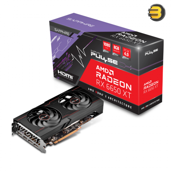 Sapphire Pulse AMD Radeon RX 6650XT Gaming Graphics Card — 8GB GDDR6 128-Bit Memory, 2635 MHz Boost Clock, 2048 Stream Processors, RDNA 2 Architecture, HDMI/3*DP Ports