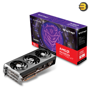 SAPPHIRE NITRO+ AMD Radeon RX 7700 XT Gaming Graphics Card, 12GB DDR6 192 bit Memory, 2599 MHz Boost Clock, 18 Gbps Memory Clock, AMD RDNA 3, PCI E 4.0, 2x HDMI 2x DP | 11335-02-20G SAPPHIRE NITRO+ AMD Radeon RX 7700 XT Gaming Graphics Card, 12GB DDR6 192 bit Memory, 2599 MHz Boost Clock, 18 Gbps Memory Clock, AMD RDNA 3, PCI E 4.0, 2x HDMI 2x DP | 11335-02-20G