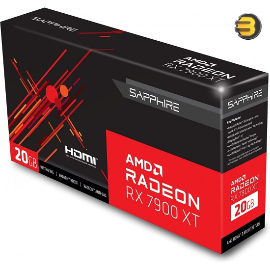 Sapphire Radeon RX 7900 XT Gaming Graphics Card with 20GB GDDR6, AMD RDNA 3
