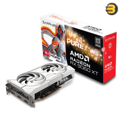 Sapphire PURE RX 9060 XT 16GB GDDR6 GPU — RDNA 4, Boost 3290 MHz, Game 2700 MHz, 2048 SP, 128-bit, 20 Gbps, PCIe 5.0, 2x HDMI 2.1, DP 2.1a, Dual-X Cooler, ARGB, Backplate, 240mm, 170W, Fuse Protected