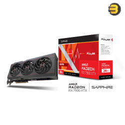 Sapphire PULSE AMD Radeon RX 7900 XTX 24GB GDDR6 Graphics Card — AMD RDNA 3, 2525 MHz Boost Clock, 2330 MHz Game Clock, 6144 Stream Processors, 384-bit Bus, 2x HDMI 2.1, 2x DisplayPort 2.1, PCIe 4.0 x16, Tri-X Cooling, 370W TDP