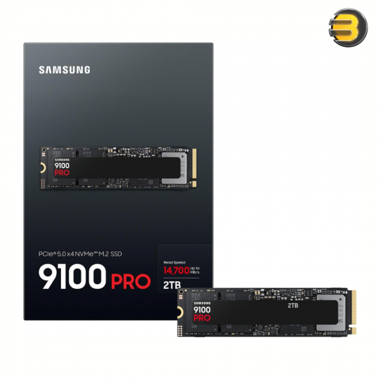 Samsung 9100 PRO SSD 2TB – PCIe 5.0 NVMe M.2 2280, Up to 14,700 MB/s, 2GB LPDDR4X Cache (MZ-VAP2T0BW)