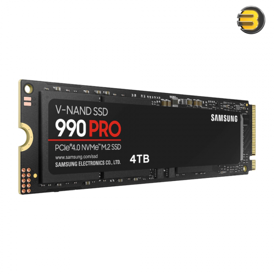 SAMSUNG 990 PRO SSD 4TB PCIe 4.0 M.2 2280 Internal SSD — Seq. Read Speeds Up to 7,450 MB/s for High End Computing, Gaming, and Heavy Duty Workstations, MZ-V9P4T0B/AM