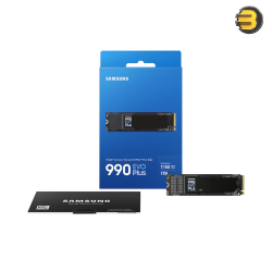 Samsung 990 EVO Plus 1TB PCIe 4.0 x4 / 5.0 x2 NVMe M.2 SSD — Up to 7,150 MB/s Sequential Read, 6,300 MB/s Sequential Write, Samsung V-NAND TLC, HMB Cache
