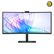 Samsung ViewFinity S6 S65VC 34 Inch Ultra‑WQHD 100Hz Curved VA Monitor — USB‑C 90W, HDR10, FreeSync, 5MP IR Camera, Speakers, KVM, LAN