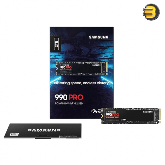 Samsung SSD  990 Pro 2TB  NVMe M.2 Pcle 4.0, Internal SSD —  Read Speed ​​up to 7450MB/s, Intelligent Heat Management with Nickel Coating, MZ-V9P2T0BW