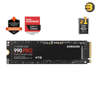 SAMSUNG 990 PRO SSD 4TB PCIe 4.0 M.2 2280 Internal SSD — Seq. Read Speeds Up to 7,450 MB/s for High End Computing, Gaming, and Heavy Duty Workstations, MZ-V9P4T0B/AM SAMSUNG 990 PRO SSD 4TB PCIe 4.0 M.2 2280 Internal SSD — Seq. Read Speeds Up to 7,450 MB/s for High End Computing, Gaming, and Heavy Duty Workstations, MZ-V9P4T0B/AM