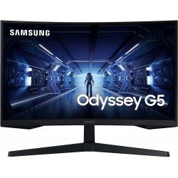 SAMSUNG 27-Inch G5 Odyssey 2K Gaming Monitor with 1000R Curved Screen, 144Hz, 1ms, FreeSync Premium, WQHD, Black