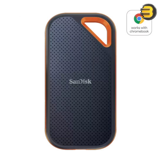 SanDisk Extreme PRO Portable SSD 4TB — USB 3.2 Gen 2x2, up to 2000 MB/s read/write, USB‑C, IP65 water/dust resistance, 256‑bit AES encryption, forged aluminum heatsink chassis
