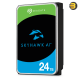 Seagate SkyHawk AI 24TB Internal Surveillance HDD ST24000VE000 Seagate SkyHawk AI ST24000VE000 24TB 3.5-inch internal surveillance HDD with CMR, 512MB cache, ImagePerfect AI technology and 64 camera stream support