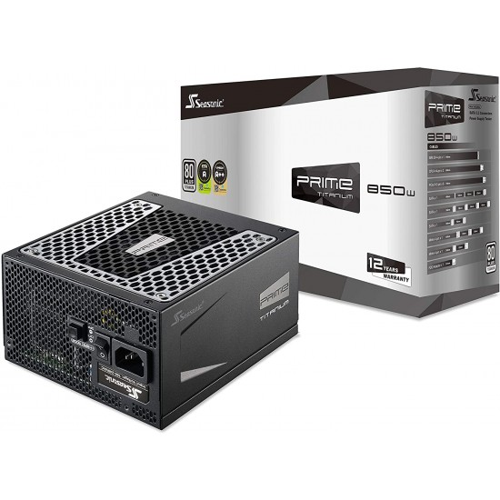 Seasonic PRIME TX-850, 850W 80+ Titanium, Full Modular, Fan Control in Fanless, Silent, and Cooling Mode, 12 Year Warranty, Perfect Power Supply for Gaming and High-Performance Systems, SSR-850TR.