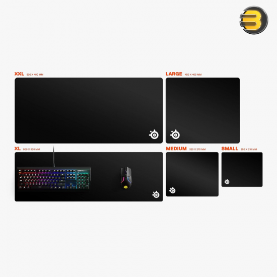 SteelSeries QcK Prism Cloth Gaming Mouse Pad — 2-zone RGB Illumination - Real-time Event Lighting - Optimized For Gaming Sensors - Size XL (900 x 300 x 2mm) - Black + RGB
