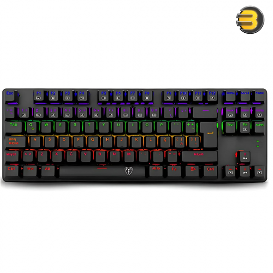 T-DAGGER Bora T-TGK313 TKL Mechanical Gaming Keyboard – Red Switches, Rainbow LED, 50M Clicks Durability T-DAGGER Bora T-TGK313 TKL Mechanical Gaming Keyboard – Red Switches, Rainbow LED, 50M Clicks Durability