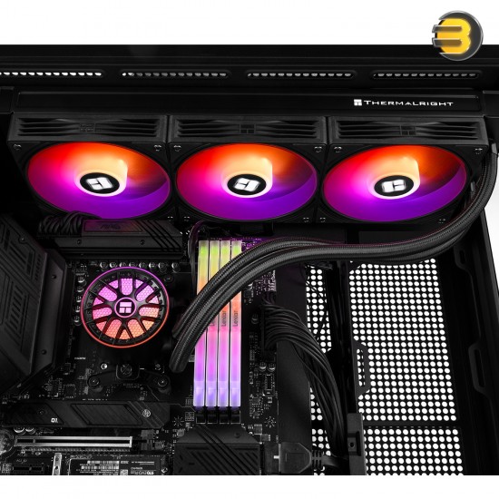 Thermalright Aqua Elite 360 ARGB Black V6 All-in-One CPU Liquid Cooler - 360mm Radiator, Triple 120mm ARGB PWM Fans, High-Performance Cooling for Intel LGA115X/1200/1700/1851 and AMD AM4/AM5 Sockets