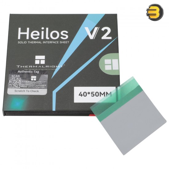 Thermalright Heilos 40x50x0.25mm V2 Thermal Interface Pad — 8.5 W/mK Thermal Conductivity, Gray Non-Conductive Silicone Sheet, 0.25mm Thickness, Thermal Resistance 0.04°C·cm²/W, Resistivity 2.1×10¹⁴ Ω·cm, Safe for CPUs & GPUs