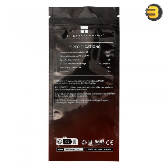 Thermalright TF7 8g Thermal Paste — High-Performance Gray Silicone-Based Compound, 12.8 W/mK Thermal Conductivity, Thermal Impedance <0.01 ℃·cm²/W, Non-Conductive, Safe for CPUs & GPUs, Usable Temperature Range -150°C to 250°C, Includes Applicator Thermalright TF7 8g Thermal Paste — High-Performance Gray Silicone-Based Compound, 12.8 W/mK Thermal Conductivity, Thermal Impedance <0.01 ℃·cm²/W, Non-Conductive, Safe for CPUs & GPUs, Usable Temperature Range -150°C to 250°C, Includes Applicator