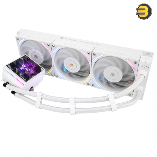 Thermalright Hyper Vision 360 ARGB White AIO Liquid CPU Cooler — 360mm Aluminum Radiator, 3x 120mm TL-K12 PWM ARGB Fans (2150 RPM, 69 CFM), 6400 RPM Pump, IPS 3.95" 480x480 LCD Display, S-FDB V2 Bearing, Intel LGA1700/1200/115X/AMD AM4/AM5 Thermalright Hyper Vision 360 ARGB White AIO Liquid CPU Cooler — 360mm Aluminum Radiator, 3x 120mm TL-K12 PWM ARGB Fans (2150 RPM, 69 CFM), 6400 RPM Pump, IPS 3.95" 480x480 LCD Display, S-FDB V2 Bearing, Intel LGA1700/1200/115X/AMD AM4/AM5