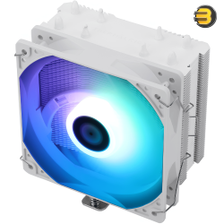 Thermalright Assassin X 120 Refined SE White ARGB Single-Tower CPU Cooler — 4x 6mm AGHP Heatpipes, 120mm PWM ARGB Fan, 1550 RPM, 66 CFM, S-FDB Bearing, Nickel-Plated Copper Base, Intel LGA115X/1200/1700/1851 & AMD AM4/AM5