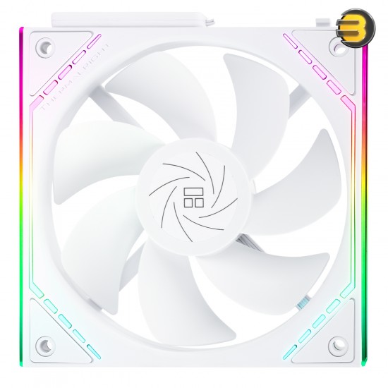 Thermalright TL-M12QRW X3 3-pack bundle of white 120mm ARGB PWM case fans with S-FDB bearing, 47.6 CFM airflow and daisy-chain cables