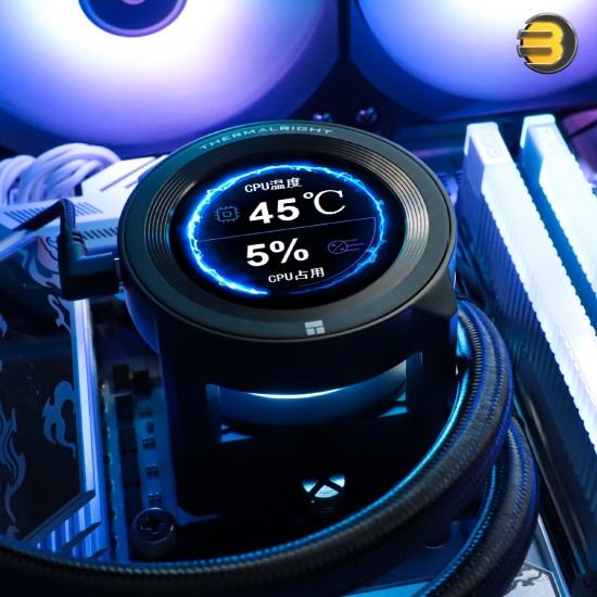 Thermalright Core Vision 360 Black ARGB All-in-One Liquid CPU Cooler - 360mm Radiator, Triple 120mm ARGB Fans, Compatible with Intel LGA115X / 1200 / 1700 / 1851 / 2011 / 2066 & AMD AM4 / AM5 Sockets