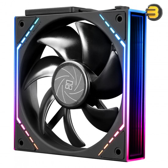 Thermalright TL-M12Q X3 3-pack bundle of black 120mm ARGB PWM case fans with 68.9 CFM airflow, 2.21 mm H2O extreme static pressure and daisy-chain cables