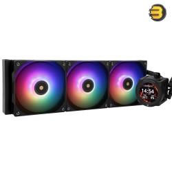 Thermalright Core Vision 360 Black ARGB All-in-One Liquid CPU Cooler - 360mm Radiator, Triple 120mm ARGB Fans, Compatible with Intel LGA115X / 1200 / 1700 / 1851 / 2011 / 2066 & AMD AM4 / AM5 Sockets
