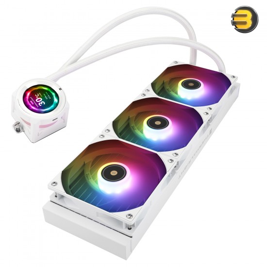 Thermalright Core Vision 360 White ARGB All-in-One Liquid CPU Cooler - 360mm Radiator, Triple 120mm ARGB Fans, Compatible with Intel LGA115X / 1200 / 1700 / 1851 / 2011 / 2066 & AMD AM4 / AM5 Sockets