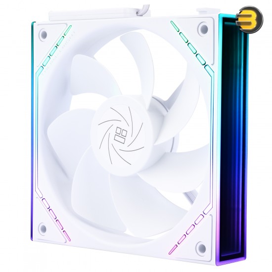 Thermalright TL-M12QRW X3 3-pack bundle of white 120mm ARGB PWM case fans with S-FDB bearing, 47.6 CFM airflow and daisy-chain cables