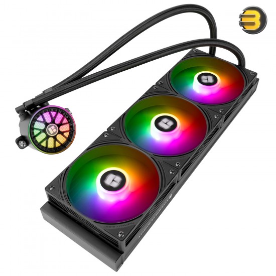 Thermalright Aqua Elite 360 ARGB Black V6 All-in-One CPU Liquid Cooler - 360mm Radiator, Triple 120mm ARGB PWM Fans, High-Performance Cooling for Intel LGA115X/1200/1700/1851 and AMD AM4/AM5 Sockets