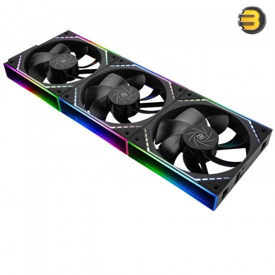 Thermalright TL-M12QR X3 3-pack bundle of 120mm ARGB PWM case fans with S-FDB bearing, 47.6 CFM airflow and daisy-chain cables