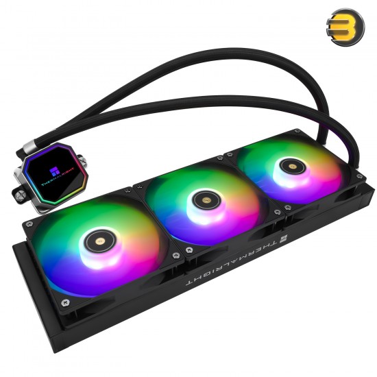 Thermalright Frozen Prism 360 Black ARGB All-in-One Liquid CPU Cooler - 360mm Radiator, Triple 120mm ARGB Fans, Compatible with Intel LGA115X / 1200 / 1700 / 1851 / 2011 / 2011-3 / 2066 & AMD AM4 / AM5 Sockets