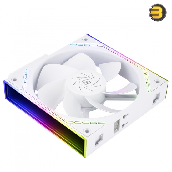 Thermalright TL-M12QRW X3 3-pack bundle of white 120mm ARGB PWM case fans with S-FDB bearing, 47.6 CFM airflow and daisy-chain cables