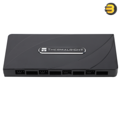 Thermalright TL-FAN and ARGB HUB x8 — 8-Port PWM Fan & 8-Port 5V ARGB Controller, SATA Powered, 4-Pin PWM & 3-Pin ARGB Connectors, Compact 140x64x16mm, Black, Supports Fan Speed & Lighting Sync, Easy Installation