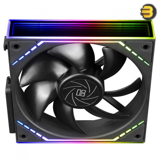 Thermalright TL-M12Q X3 3-pack bundle of black 120mm ARGB PWM case fans with 68.9 CFM airflow, 2.21 mm H2O extreme static pressure and daisy-chain cables