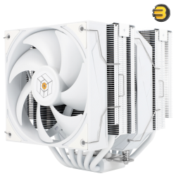 Thermalright Royal Pretor 130 White CPU Cooler — Dual 130mm PWM Fans (2150 RPM, 80.45 CFM), 6x 6mm Heatpipes, Copper Core, Single Tower, 29.4 dBA, S-FDB V2 Bearing, Intel LGA115X/1200/1700/185X/2011/2066 & AMD AM4/AM5 Compatible, 158mm Height
