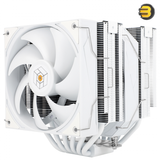 Thermalright Royal Pretor 130 White CPU Cooler — Dual 130mm PWM Fans (2150 RPM, 80.45 CFM), 6x 6mm Heatpipes, Copper Core, Single Tower, 29.4 dBA, S-FDB V2 Bearing, Intel LGA115X/1200/1700/185X/2011/2066 & AMD AM4/AM5 Compatible, 158mm Height Thermalright Royal Pretor 130 White CPU Cooler — Dual 130mm PWM Fans (2150 RPM, 80.45 CFM), 6x 6mm Heatpipes, Copper Core, Single Tower, 29.4 dBA, S-FDB V2 Bearing, Intel LGA115X/1200/1700/185X/2011/2066 & AMD AM4/AM5 Compatible, 158mm Height
