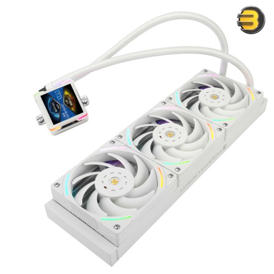Thermalright Elite Vision 360 White ARGB AIO Liquid CPU Cooler — 360mm Aluminum Radiator, 3x 120mm PWM ARGB Fans (2150 RPM, 69 CFM), Magnetic IPS LCD Display, S-FDB V2 Bearings, Intel LGA1851/1700, AMD AM5 Compatible