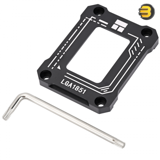 Thermalright LGA1851-BCF BLACK CPU Anti-Bend Backplate — Aluminum Alloy, 53.5x70x6.25mm, Includes L-Shaped Screwdriver & 4 Screws, Compatible with Intel 15th Gen LGA1851 Socket, Prevents CPU Warping, Black Anodized Finish, Easy Installation Thermalright LGA1851-BCF BLACK CPU Anti-Bend Backplate — Aluminum Alloy, 53.5x70x6.25mm, Includes L-Shaped Screwdriver & 4 Screws, Compatible with Intel 15th Gen LGA1851 Socket, Prevents CPU Warping, Black Anodized Finish, Easy Installation