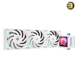 Thermalright Elite Vision 360 White ARGB AIO Liquid CPU Cooler — 360mm Aluminum Radiator, 3x 120mm PWM ARGB Fans (2150 RPM, 69 CFM), Magnetic IPS LCD Display, S-FDB V2 Bearings, Intel LGA1851/1700, AMD AM5 Compatible