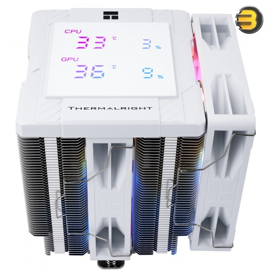 Thermalright Peerless Assassin 120 Digital ARGB White CPU Cooler — Dual Tower, 6x 6mm AGHP Heatpipes, 2x 120mm PWM ARGB Fans (1850 RPM, 88.9 CFM), Nickel-Plated Copper Base, Intel LGA1851/1700/1200/115X & AMD AM4/AM5 Compatible Thermalright Peerless Assassin 120 Digital ARGB White CPU Cooler — Dual Tower, 6x 6mm AGHP Heatpipes, 2x 120mm PWM ARGB Fans (1850 RPM, 88.9 CFM), Nickel-Plated Copper Base, Intel LGA1851/1700/1200/115X & AMD AM4/AM5 Compatible