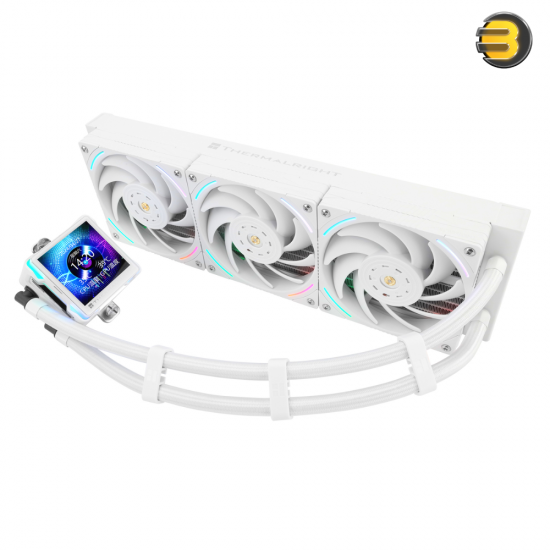 Thermalright Elite Vision 360 White ARGB AIO Liquid CPU Cooler — 360mm Aluminum Radiator, 3x 120mm PWM ARGB Fans (2150 RPM, 69 CFM), Magnetic IPS LCD Display, S-FDB V2 Bearings, Intel LGA1851/1700, AMD AM5 Compatible