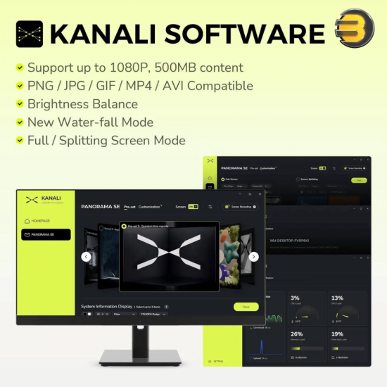 TRYX Panorama SE 360 ARGB AIO liquid cooler with curved AMOLED screen and RGB fans installed in PC