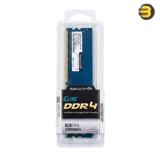 TEAMGROUP Elite 8GB DDR4 3200 CL22 Desktop RAM TEAMGROUP Elite 8GB DDR4 3200MHz desktop RAM with CL22 timing
